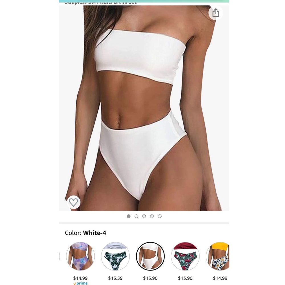 Brand new white two piece swim suit